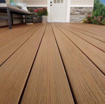 Close-up of maintenance-free TimberTech Advanced PVC decking boards
